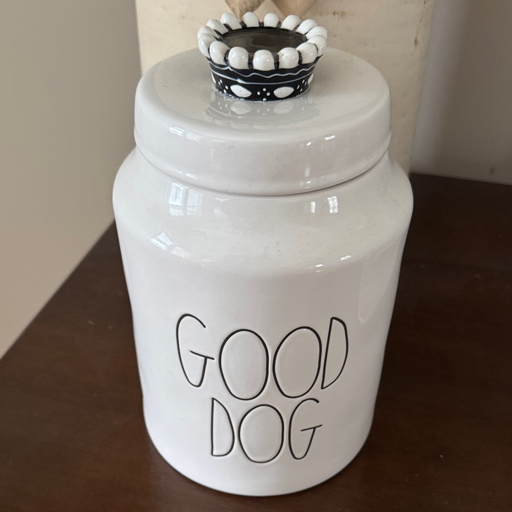 Rae Dunn “good dog” treat jar